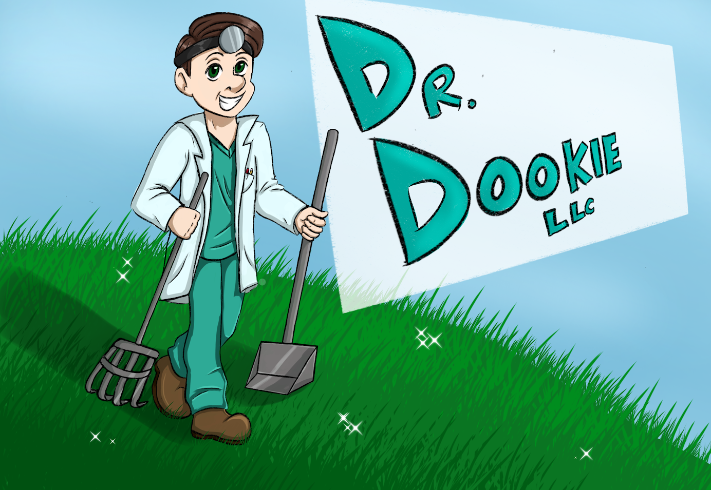 Dr. Dookie in a clean backyard